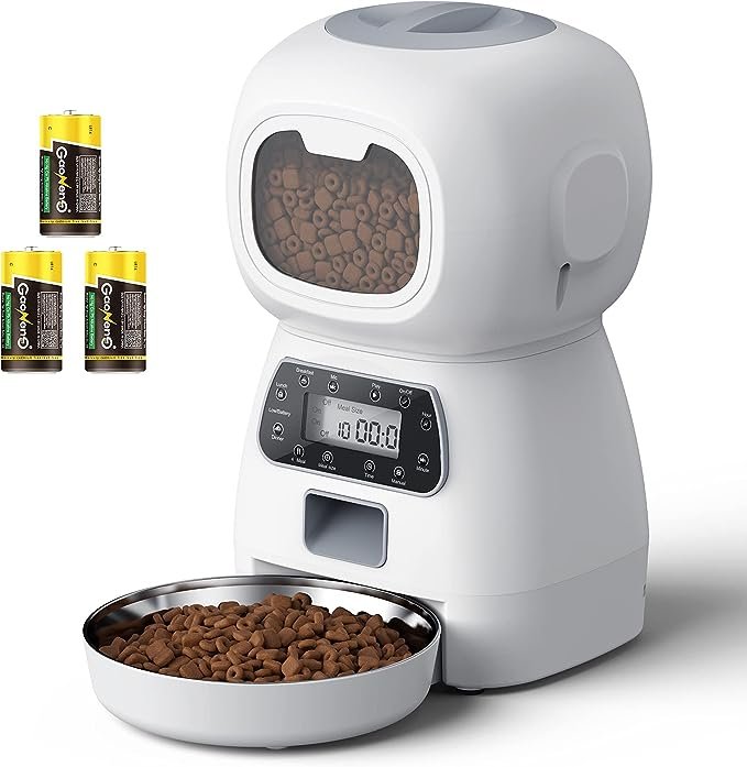 Automatic Cat & Dog Feeder, 3.5L with Timer & Portion Control for 4 Meals Daily