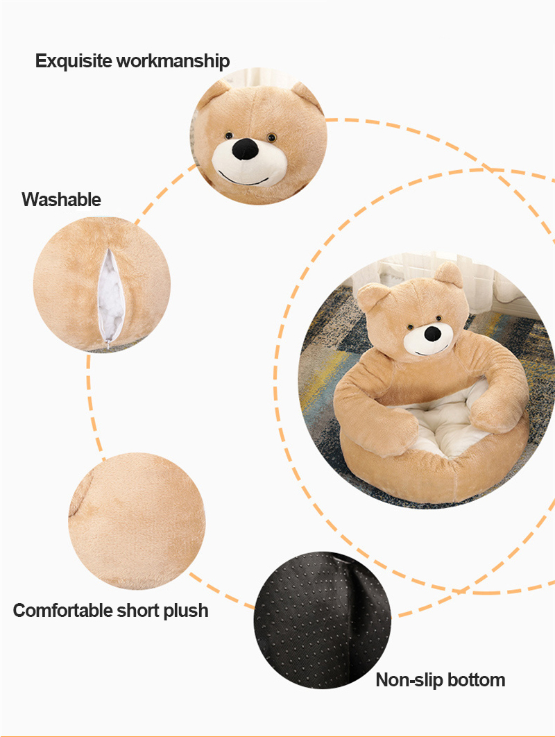 Super Soft Pet Bed Cute Bear Hug - Image 2
