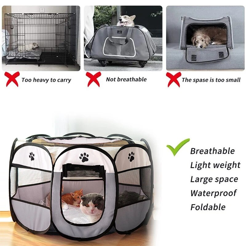 Portable Foldable Pet Tent Kennel Octagonal - Image 5