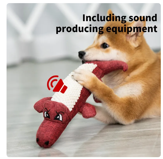 Chew Toy for pet Plush Alligator Shape with sound - Image 3