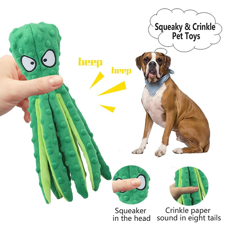 Plush Squeaky Dog Toys Octopus - Image 3