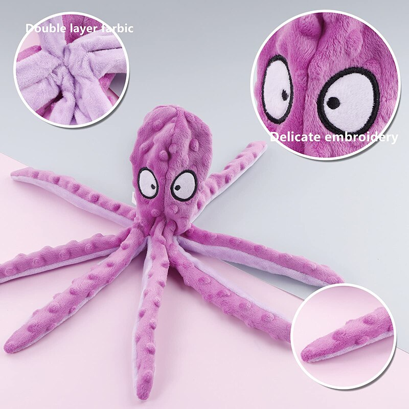 Plush Squeaky Dog Toys Octopus