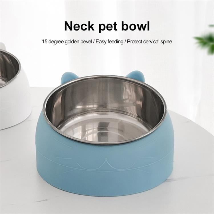 Stainless Steel Inclined cat & Puppy Food Feeding Bowl