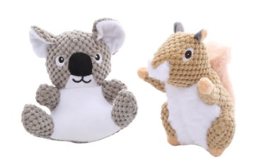 set of 2 chew toy (koala & squirrel)